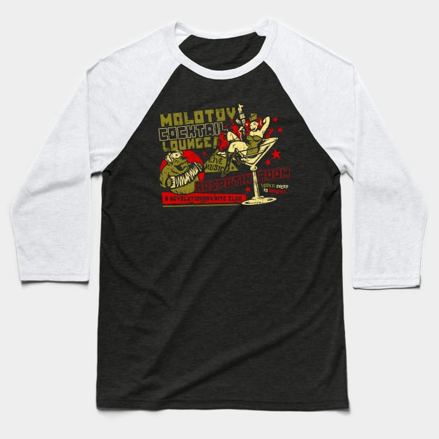 Molotov Cocktail Lounge Baseball T-Shirt by heartattackjack